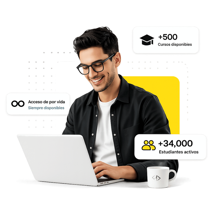 Estudiante aprendiendo online