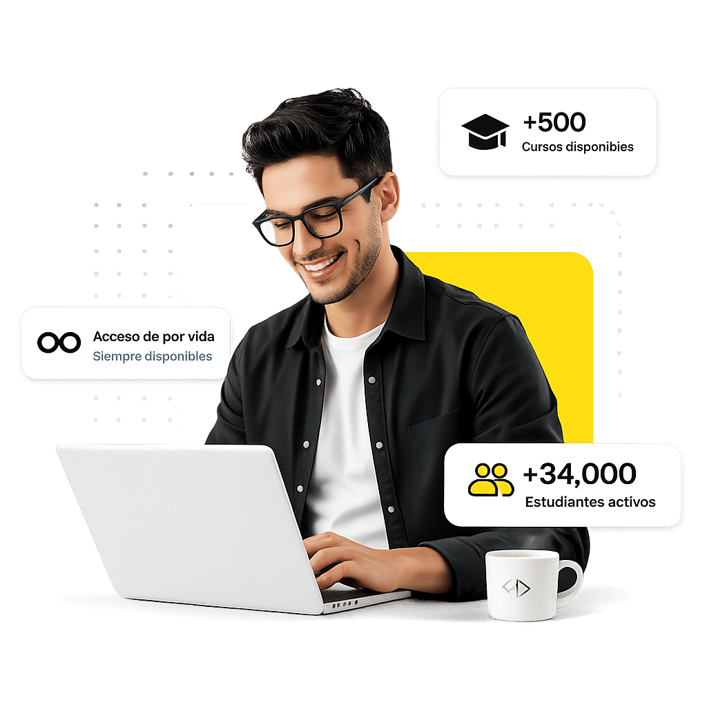 Estudiante aprendiendo online